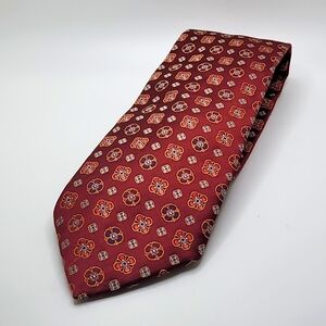 Red Floral 100% Silk Men's Tie